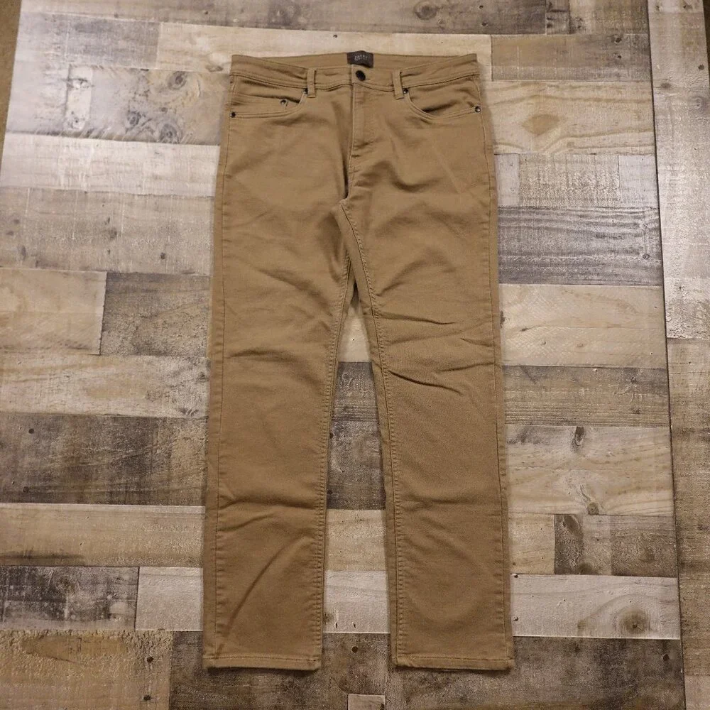 JACHS New York Travel Pants Men’s‎ 34x32 Khaki Stretch Casual Modern Fit Slim